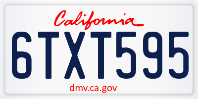 CA license plate 6TXT595