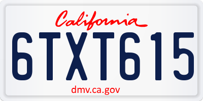 CA license plate 6TXT615