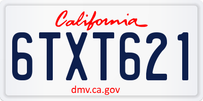 CA license plate 6TXT621