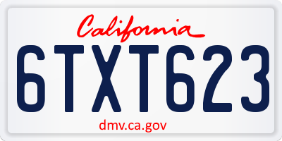 CA license plate 6TXT623