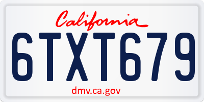 CA license plate 6TXT679