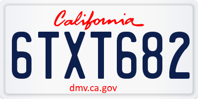 CA license plate 6TXT682