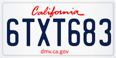 CA license plate 6TXT683