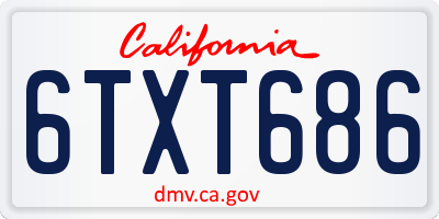 CA license plate 6TXT686
