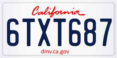 CA license plate 6TXT687