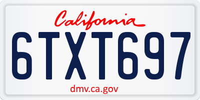 CA license plate 6TXT697