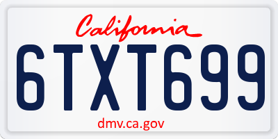 CA license plate 6TXT699