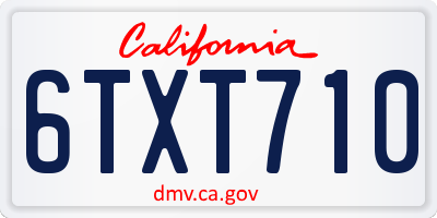 CA license plate 6TXT710