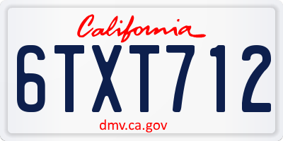 CA license plate 6TXT712
