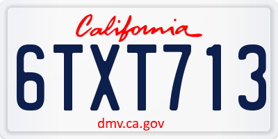 CA license plate 6TXT713