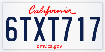 CA license plate 6TXT717