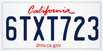 CA license plate 6TXT723