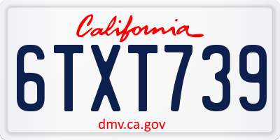 CA license plate 6TXT739