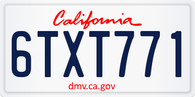 CA license plate 6TXT771