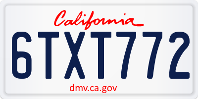 CA license plate 6TXT772