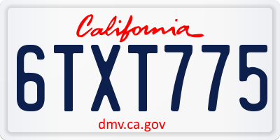 CA license plate 6TXT775