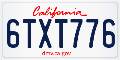 CA license plate 6TXT776