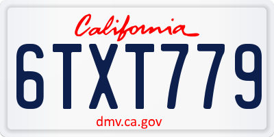 CA license plate 6TXT779