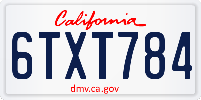 CA license plate 6TXT784
