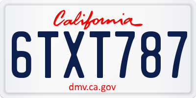 CA license plate 6TXT787