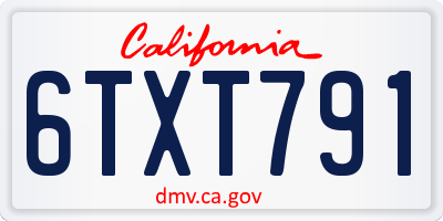 CA license plate 6TXT791