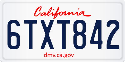 CA license plate 6TXT842