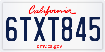 CA license plate 6TXT845