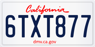 CA license plate 6TXT877