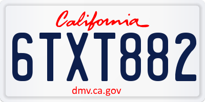 CA license plate 6TXT882