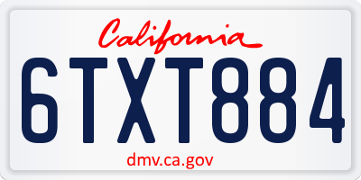 CA license plate 6TXT884