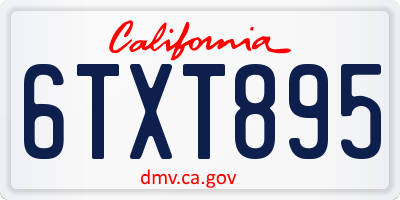 CA license plate 6TXT895