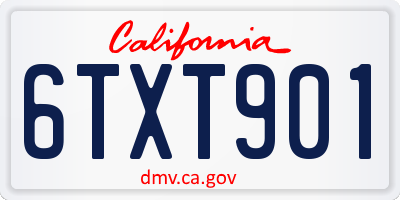 CA license plate 6TXT901