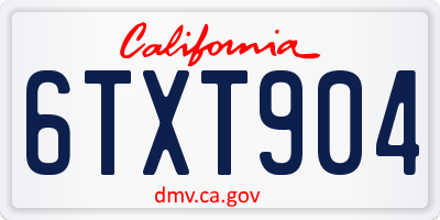 CA license plate 6TXT904