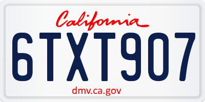 CA license plate 6TXT907