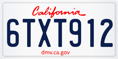 CA license plate 6TXT912