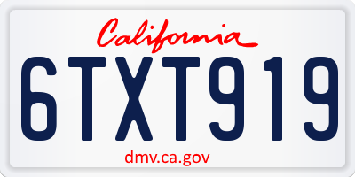 CA license plate 6TXT919