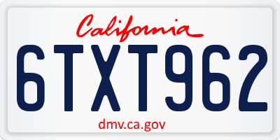 CA license plate 6TXT962