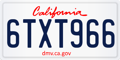 CA license plate 6TXT966