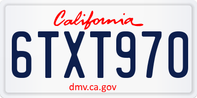 CA license plate 6TXT970