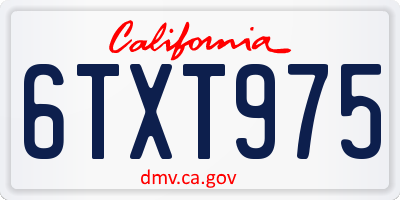 CA license plate 6TXT975