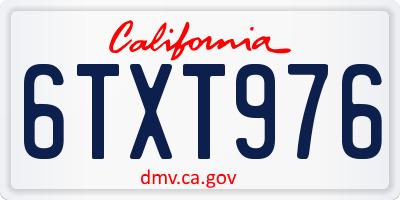 CA license plate 6TXT976
