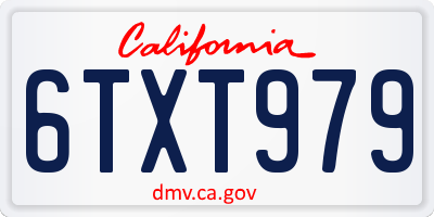 CA license plate 6TXT979