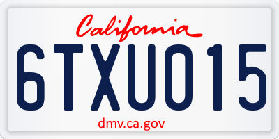 CA license plate 6TXU015