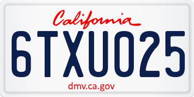 CA license plate 6TXU025