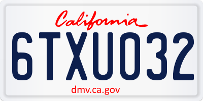 CA license plate 6TXU032