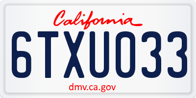 CA license plate 6TXU033