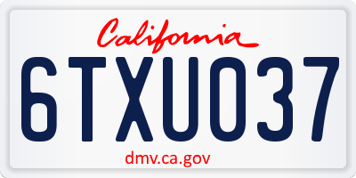 CA license plate 6TXU037