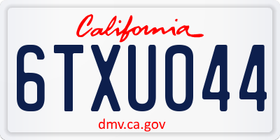 CA license plate 6TXU044