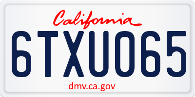 CA license plate 6TXU065
