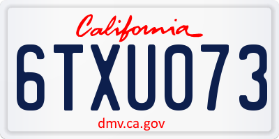 CA license plate 6TXU073